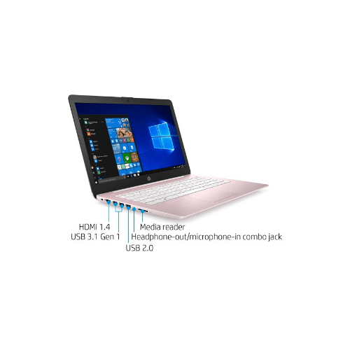 HP HP Stream 14-inch Laptop, Intel Celeron N4000, 4 GB RAM, 64 GB eMMC, Windows 10 Home in S Mode with Office 365 Personal for 1 Year - Rose Pink