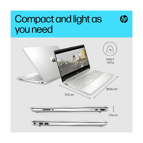 HP Laptops HP Laptop PC 15s-fq2039sa  Intel Core i3-1115G4 Processor  4GB RAM  128GB SSD  15.6"  FHD, Win 11