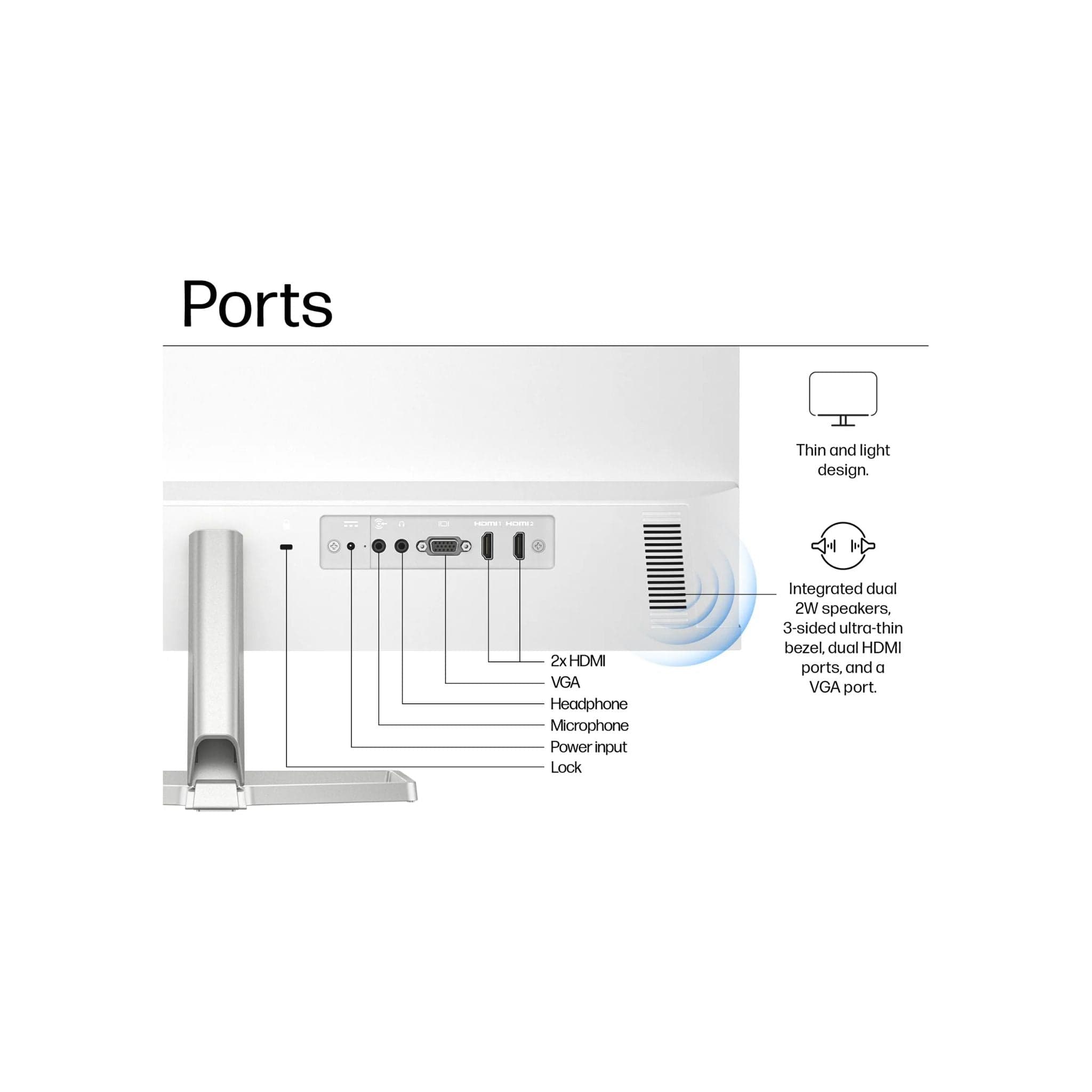 HP Monitors HP Series 5 (527sa) 27" FHD Monitor with Speakers