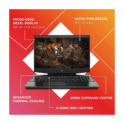 HP Omen HP OMEN 15-dh1005na/15-dh1005sa 15.6 Inch Full HD, 144 Hz Gaming Laptop, Intel Core i7-10750H, 16 GB RAM, 1 TB SSD, NVIDIA GeForce RTX 2060, 6 GB Dedicated Graphics, Windows 10 Home - Black