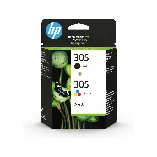 HP Printer Accessories HP 305 2-Pack Tri-color/Black Original Ink Cartridge