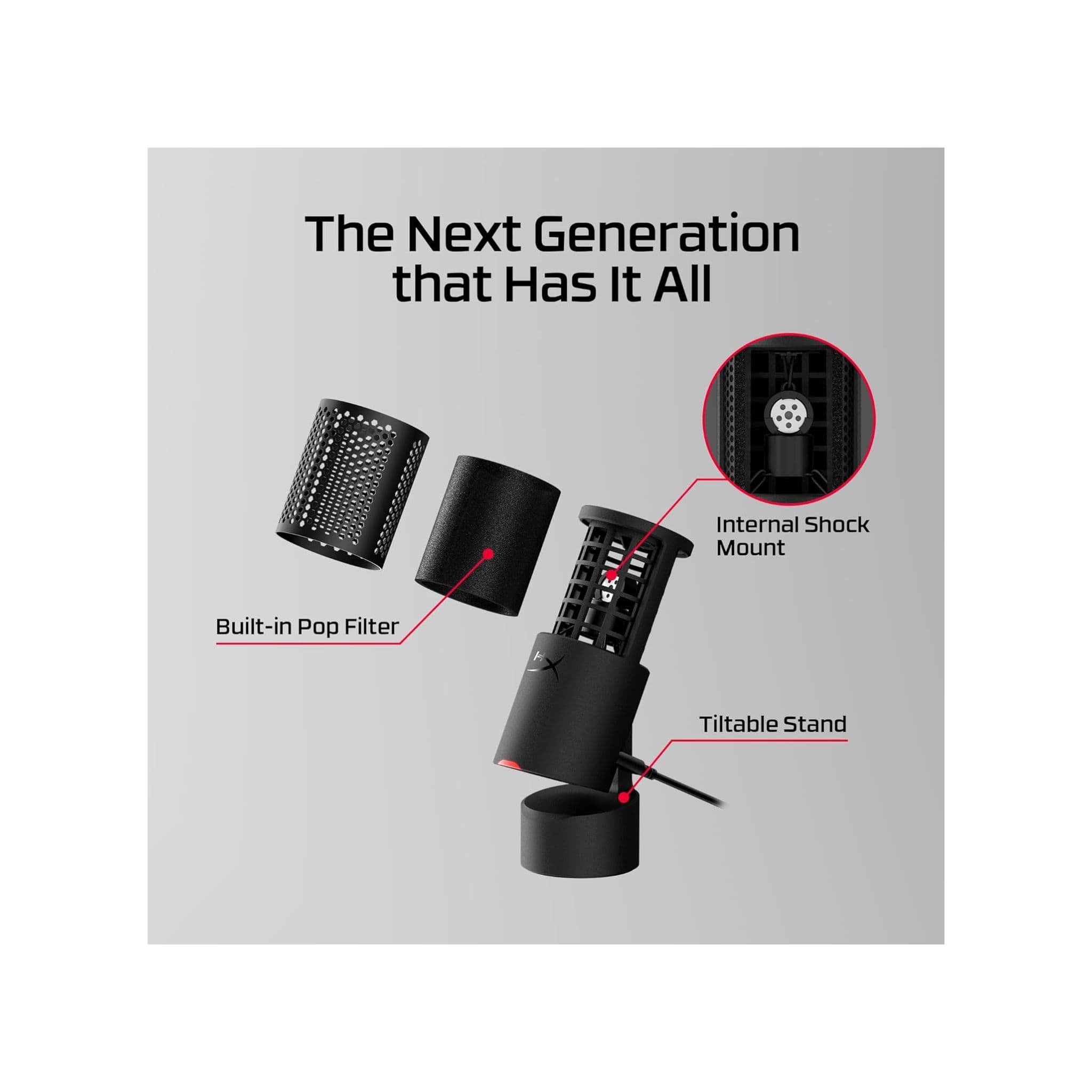 HyperX HyperX SoloCast 2 – Gaming USB Condenser Mic - Black