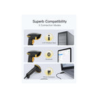 Inateck Printers and Scanners Inateck 1D/2D Bluetooth Barcode Scanner with 2600mAh Battery & Support Screen Scanning