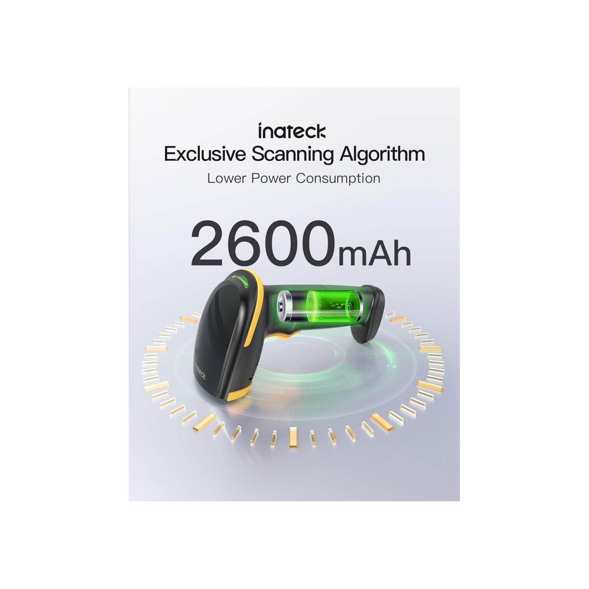 Inateck Printers and Scanners Inateck 1D/2D Bluetooth Barcode Scanner with 2600mAh Battery & Support Screen Scanning