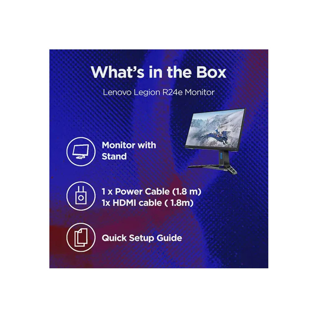 Lenovo Monitors Legion R24e 23.8” 180Hz 0.5ms FHD Gaming Monitor