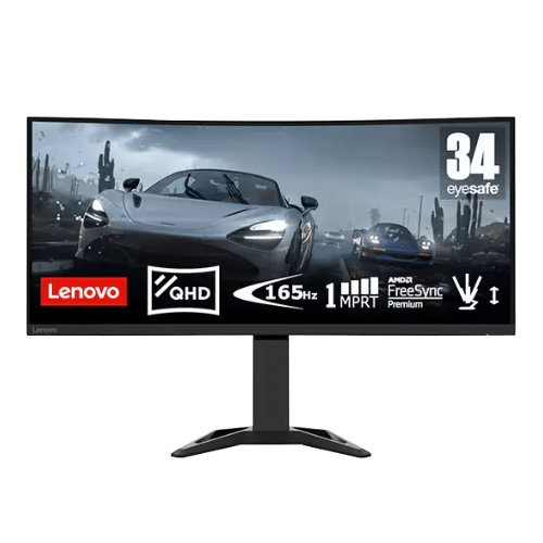 Lenovo Monitors Lenovo G34w-30 34" Ultrawide QHD Curved Gaming Monitor with Speakers
