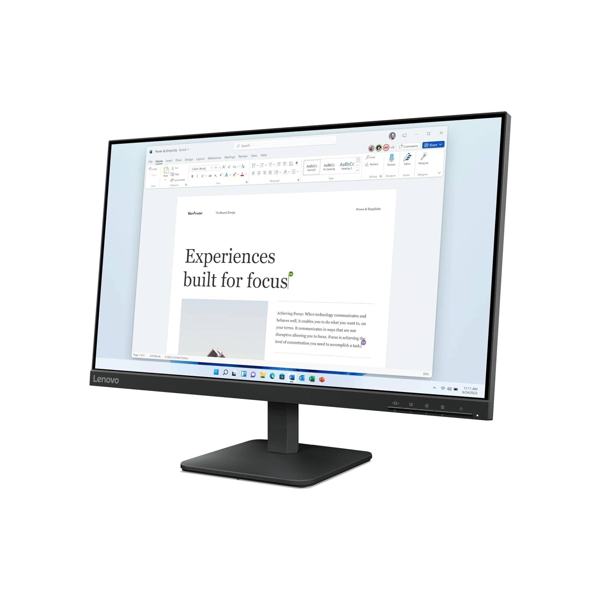 Lenovo L24-41 23.8" 4ms, 100Hz, Tilt Adjustment, IPS FHD Monitor - Raven Black Secondary image