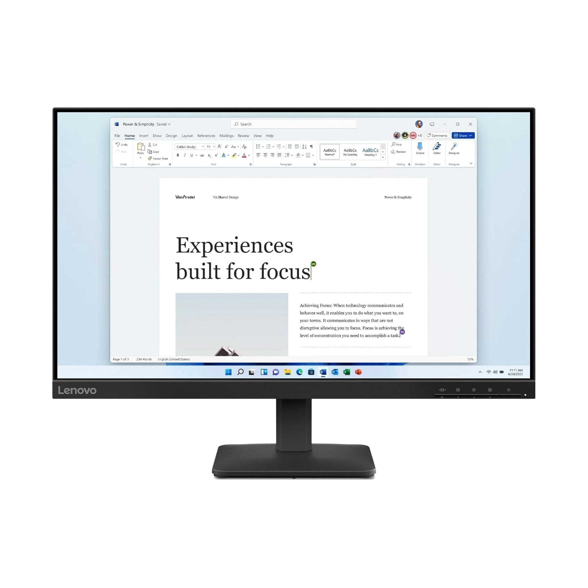 Lenovo Monitors Lenovo L24-41 23.8" 4ms, 100Hz, Tilt Adjustment, IPS FHD Monitor - Raven Black Main image