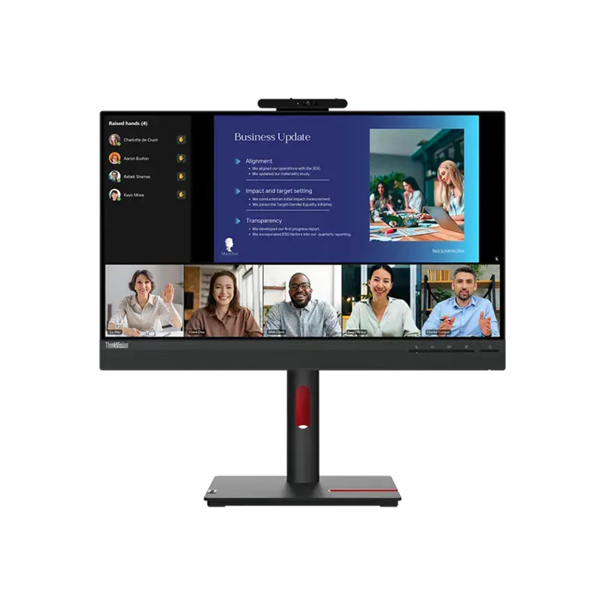 Lenovo Monitors Lenovo ThinkVision T24v-30 23.8" FHD Video Conferencing Monitor Main image