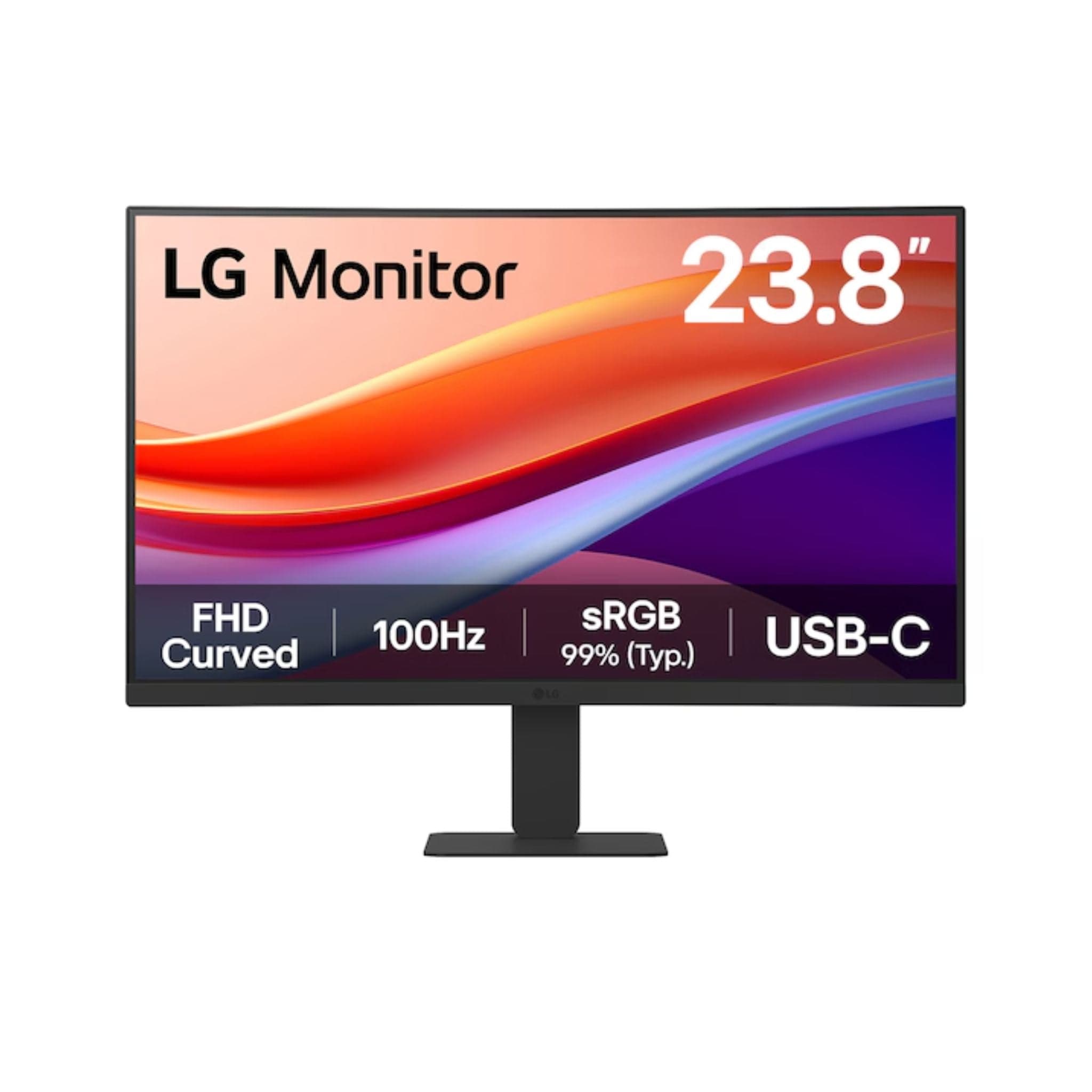 LG LG 24U421A 24” FHD curved display, 100Hz, USB-C (PD 15W), Reader Mode, LG Switch app, Black Main image