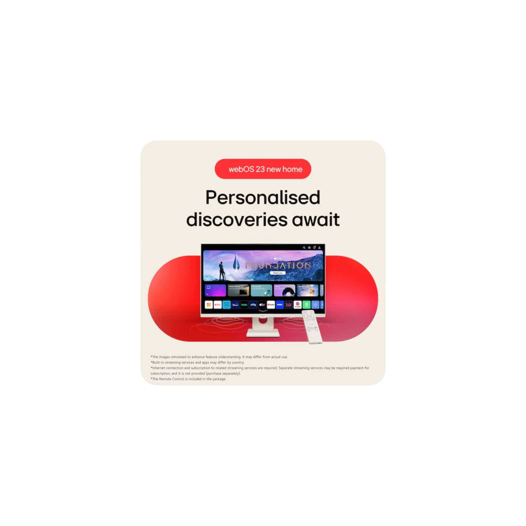 LG LG 27" Smart Monitor, Full HD IPS Display, webOS, LG ThinQ, Screen Share, Bluetooth, White
