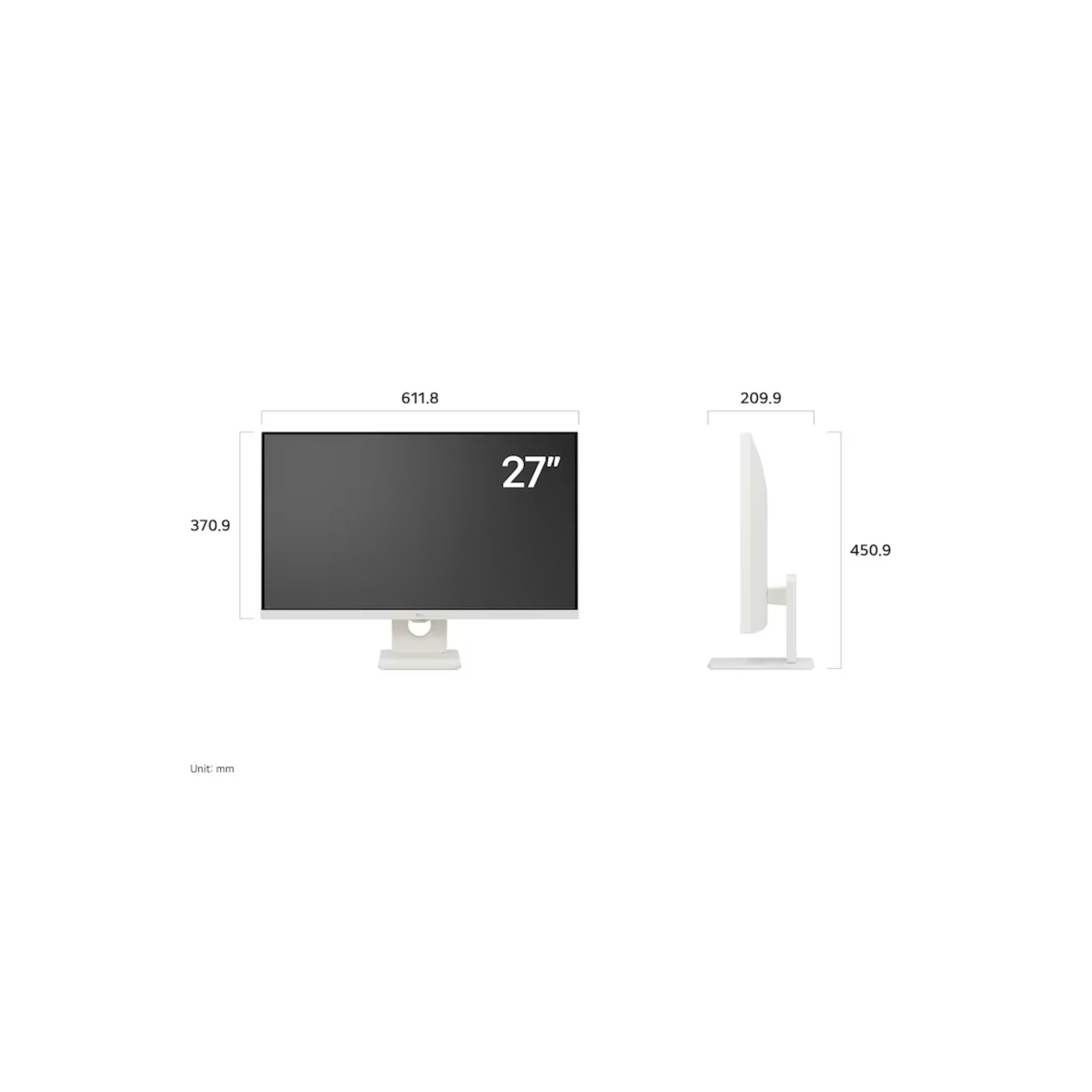 LG LG 27" Smart Monitor, Full HD IPS Display, webOS, LG ThinQ, Screen Share, Bluetooth, White