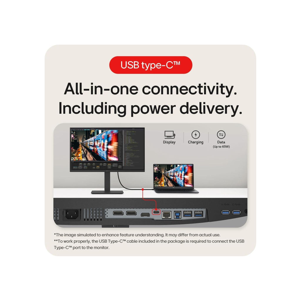 LG Monitors LG 27” Full HD IPS Monitor with USB Type-C™ and RJ45
