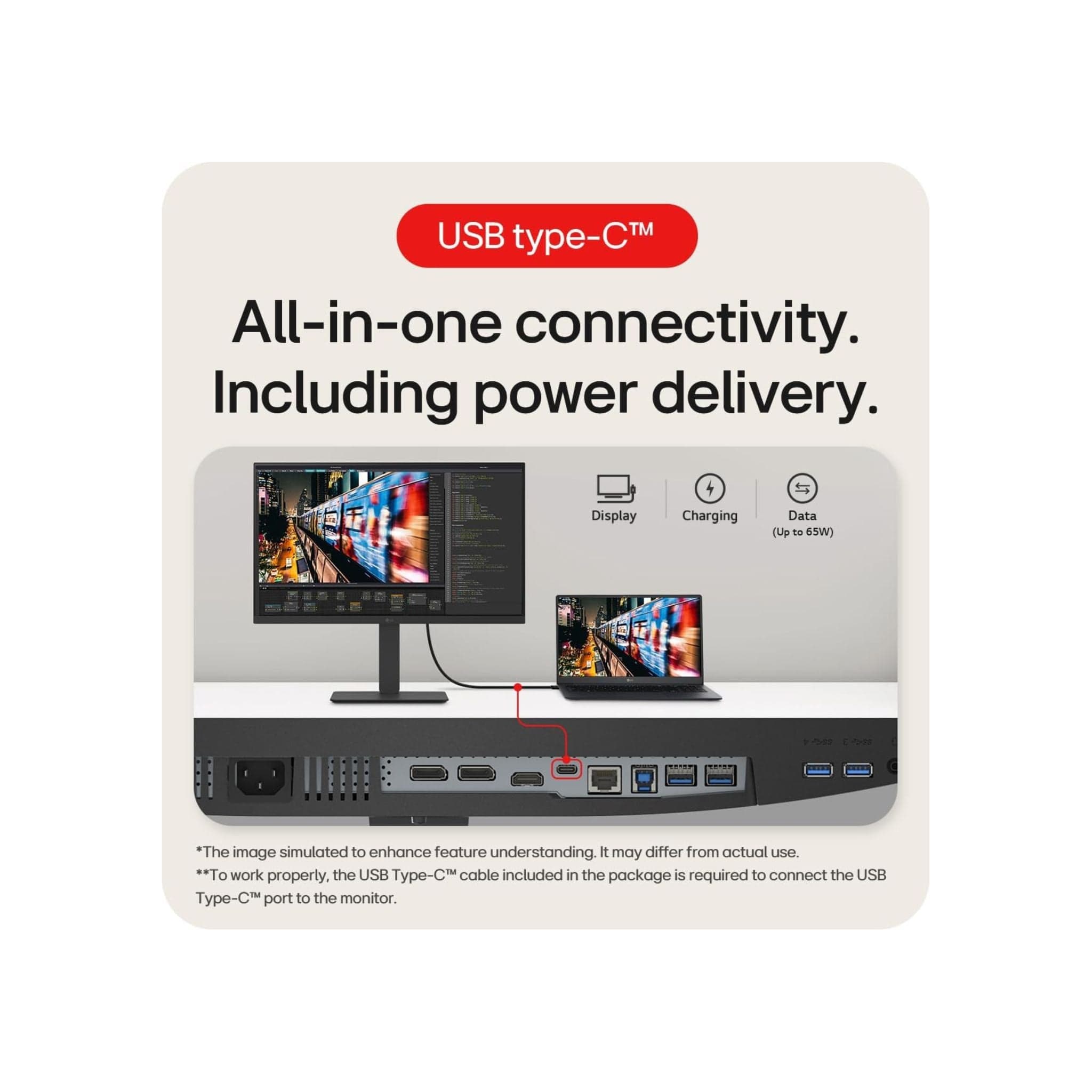 LG Monitors LG 27” Full HD IPS Monitor with USB Type-C™ and RJ45