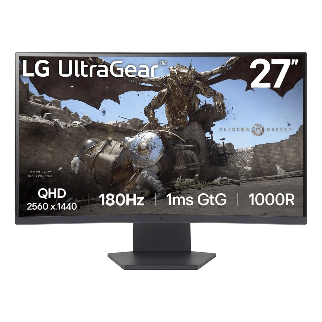 LG Monitors LG 27” UltraGear™ QHD, 1ms (GtG), 180Hz curved gaming monitor