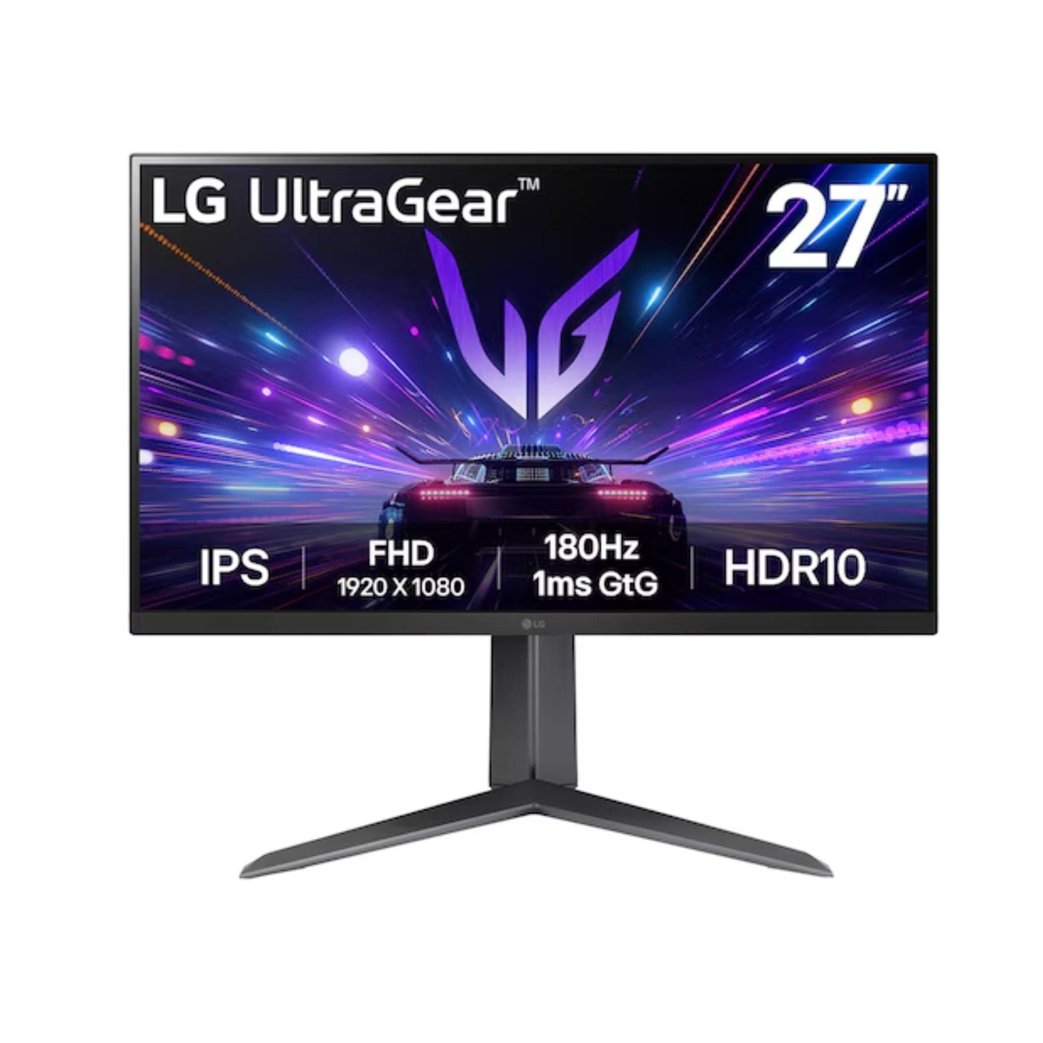 LG Monitors LG 27GS65F 27” LG UltraGear™ Full HD IPS Gaming Monitor, 180Hz, IPS 1ms (GtG), HDR10, Black Main image