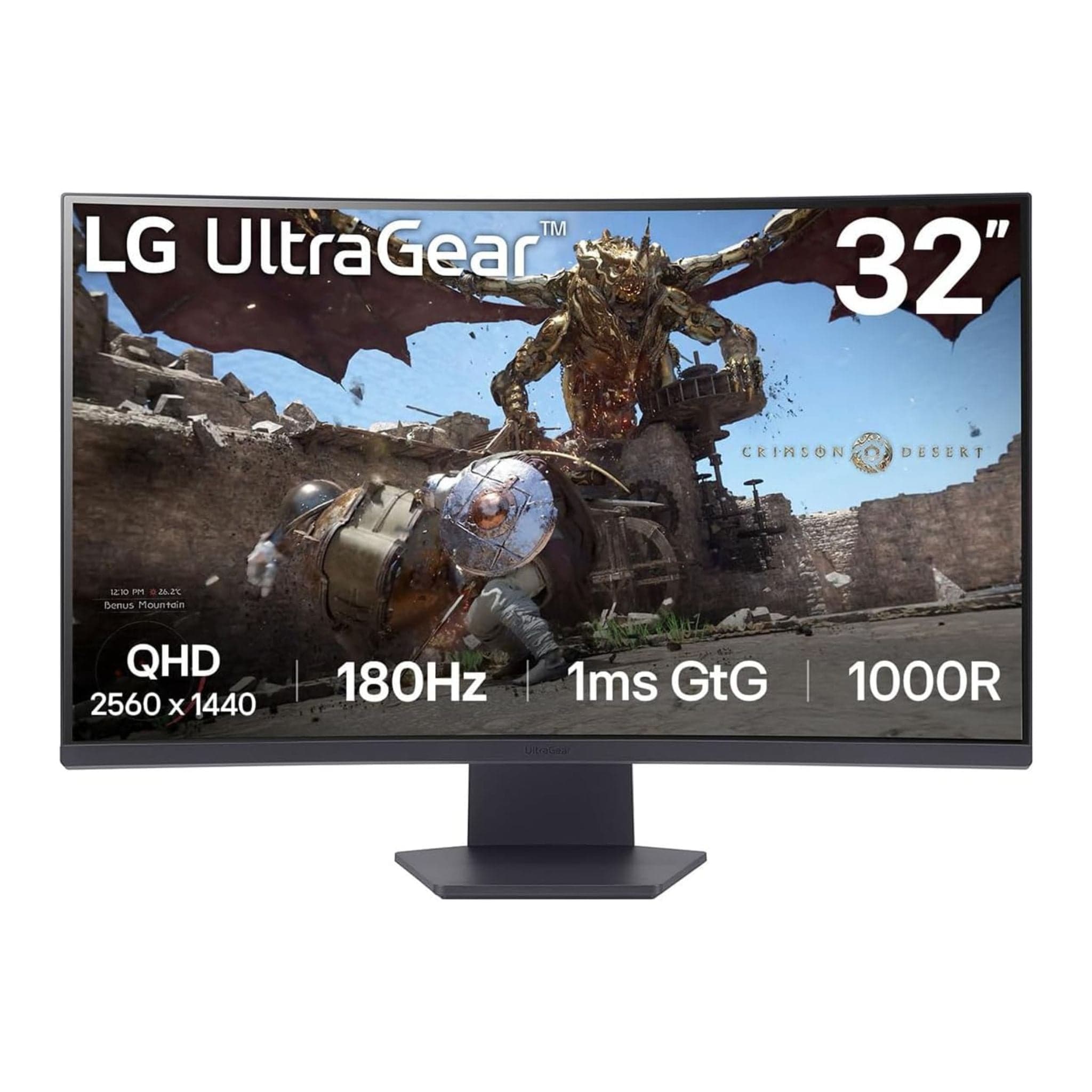 LG Monitors LG 32” UltraGear™ QHD, 1ms (GtG), 180Hz curved gaming monitor Main image