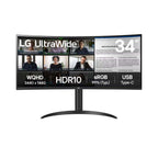 LG Monitors LG 34" 34WR55QK UltraWide QHD Curved monitor with USB Type-C™