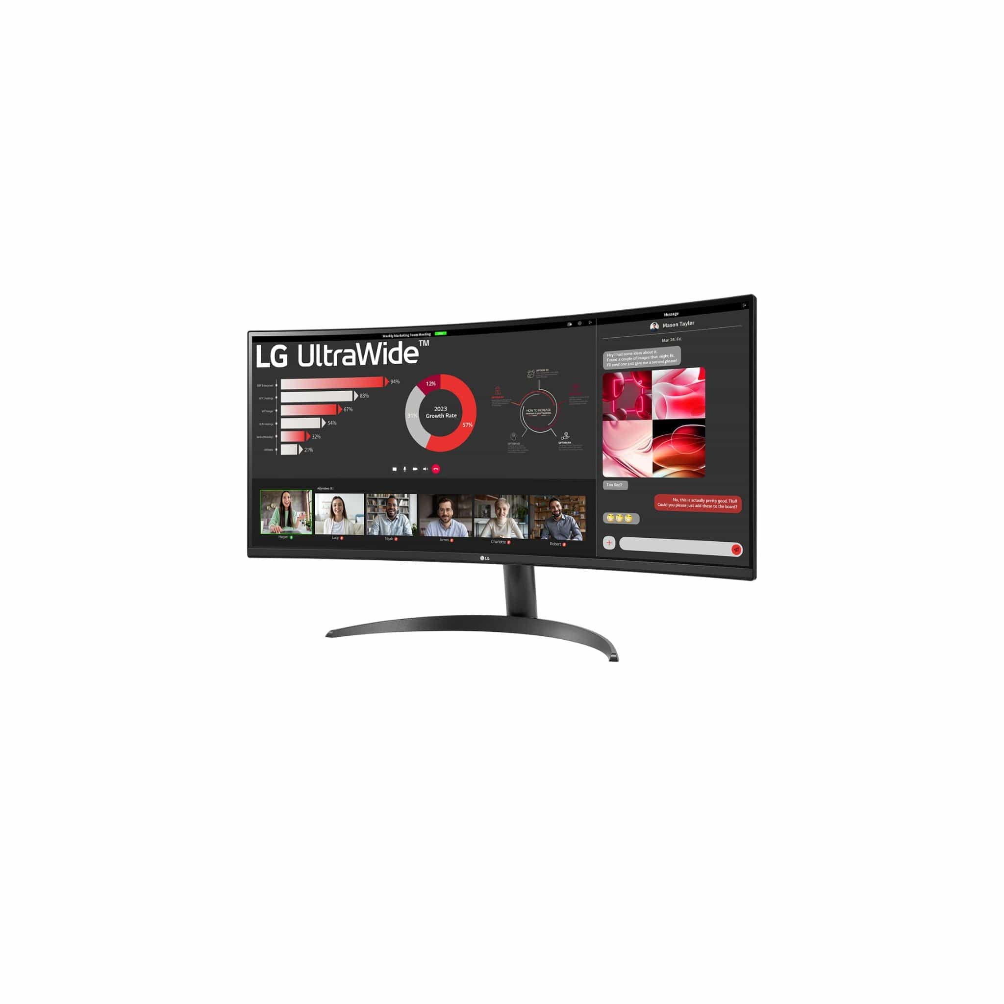 LG 34" 34WR50QK UltraWide QHD 100Hz Curved monitor Secondary image