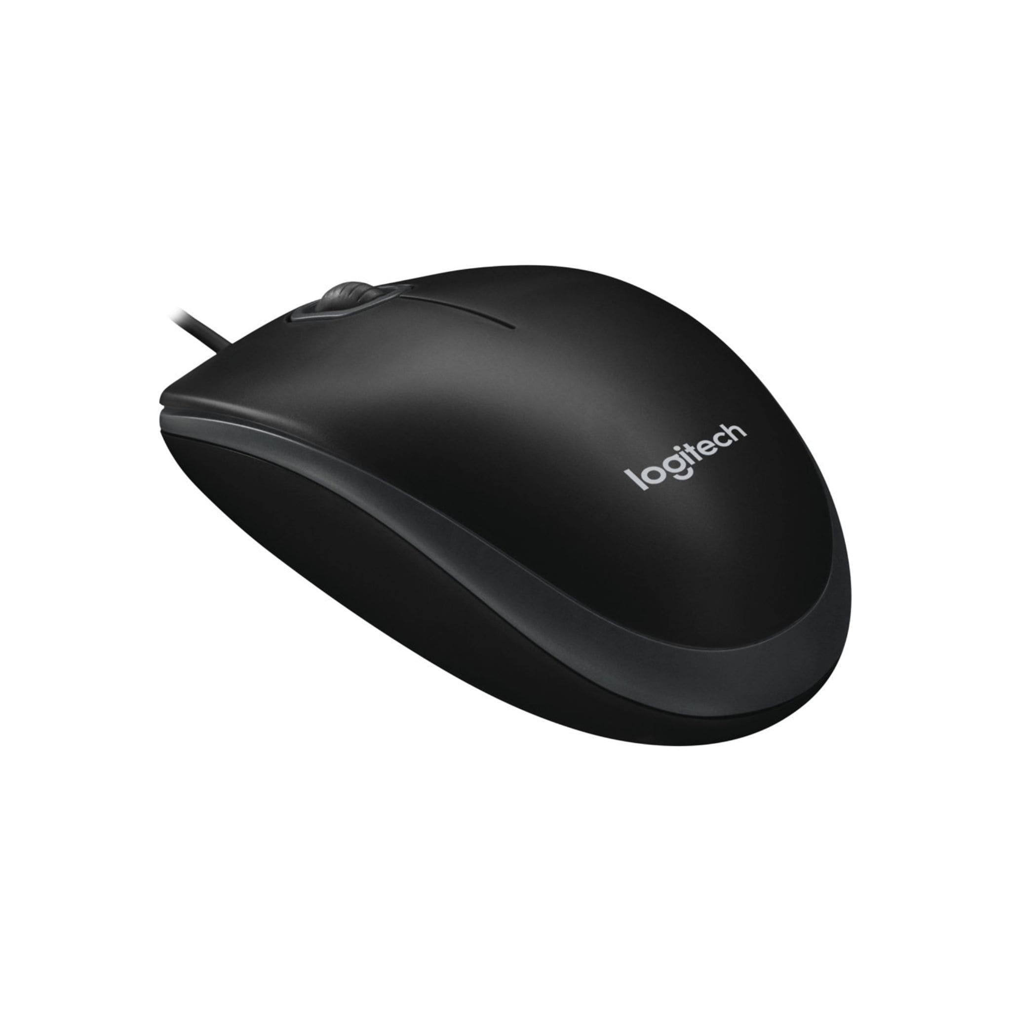 Logitech Components Logitech B100 Wired USB Mouse, 3-Buttons, Optical Tracking, Ambidextrous PC / Mac / Laptop - Black