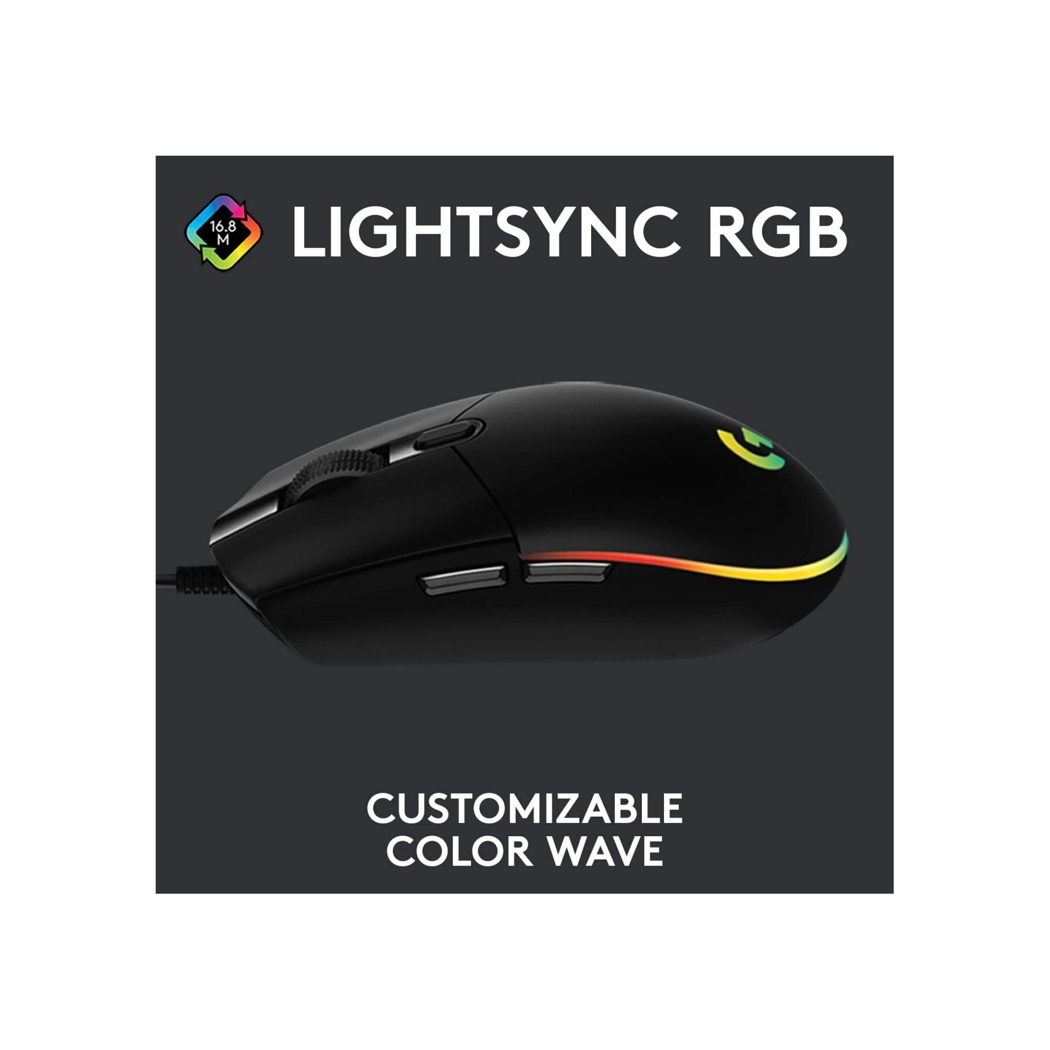 Logitech G203 LIGHTSYNC RGB 6 Button Gaming Mouse - Black Secondary image