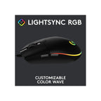 Logitech Components Logitech G203 LIGHTSYNC RGB 6 Button Gaming Mouse - Black