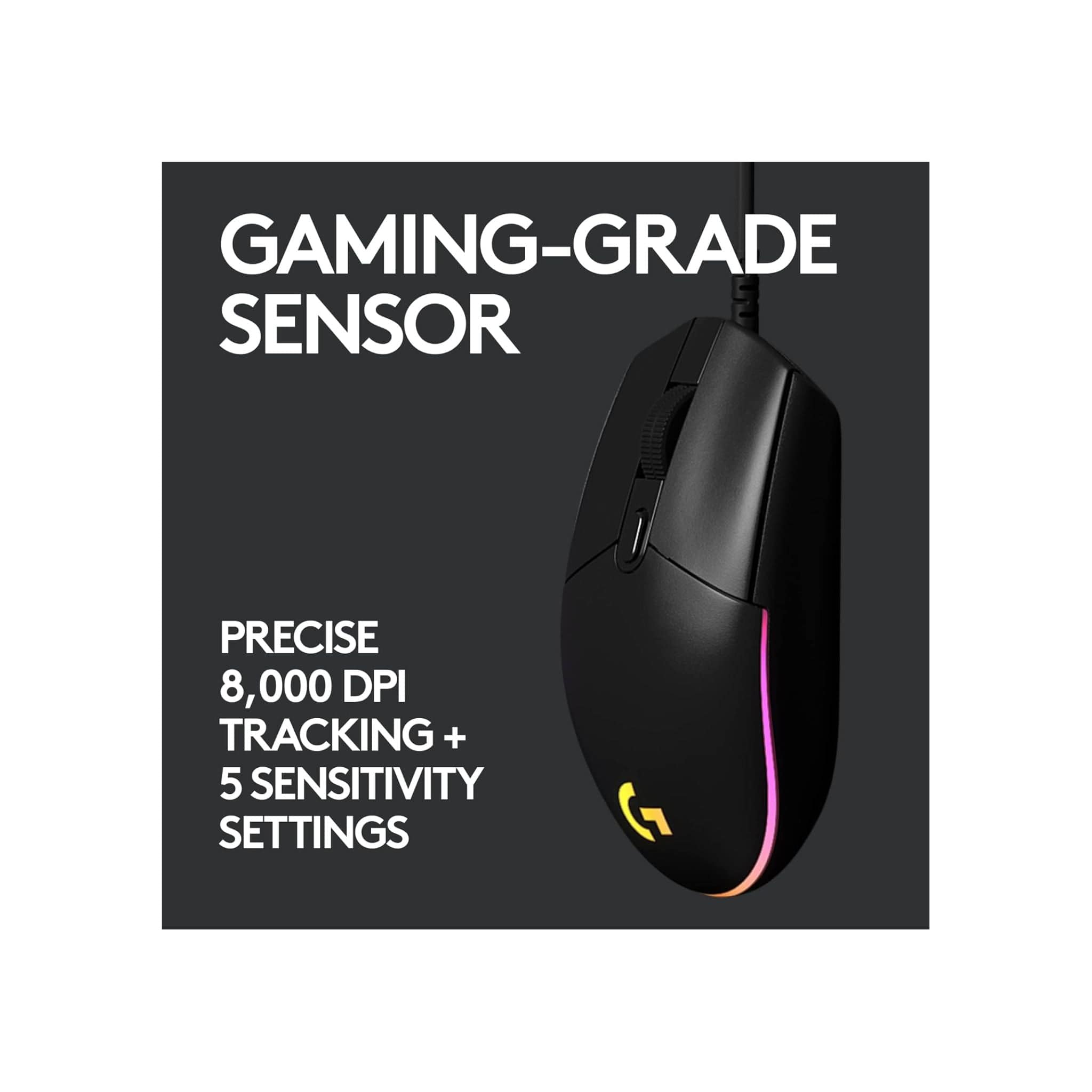 Logitech Components Logitech G203 LIGHTSYNC RGB 6 Button Gaming Mouse - Black