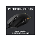 Logitech Components Logitech G203 LIGHTSYNC RGB 6 Button Gaming Mouse - Black