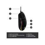 Logitech Components Logitech G203 LIGHTSYNC RGB 6 Button Gaming Mouse - Black