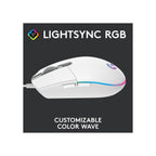 Logitech Components Logitech G203 LIGHTSYNC RGB 6 Button Gaming Mouse - White