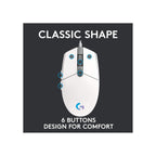 Logitech Components Logitech G203 LIGHTSYNC RGB 6 Button Gaming Mouse - White