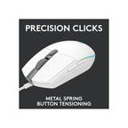Logitech Components Logitech G203 LIGHTSYNC RGB 6 Button Gaming Mouse - White