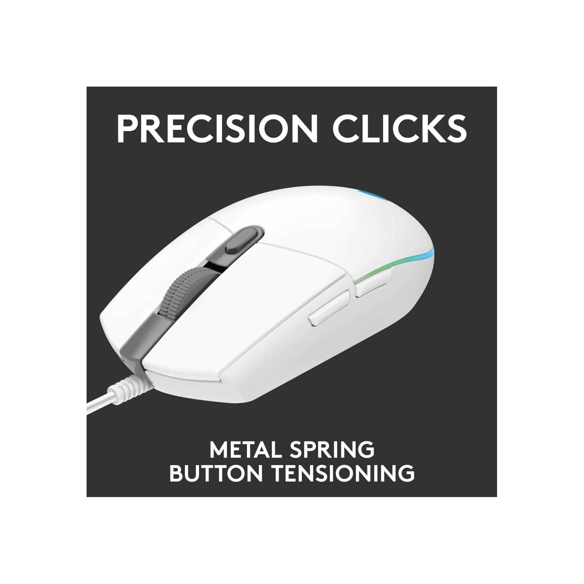 Logitech Components Logitech G203 LIGHTSYNC RGB 6 Button Gaming Mouse - White