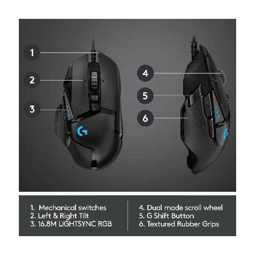 Logitech Components Logitech G502 HERO 25,600 DPI High Performance Wired Gaming Mouse