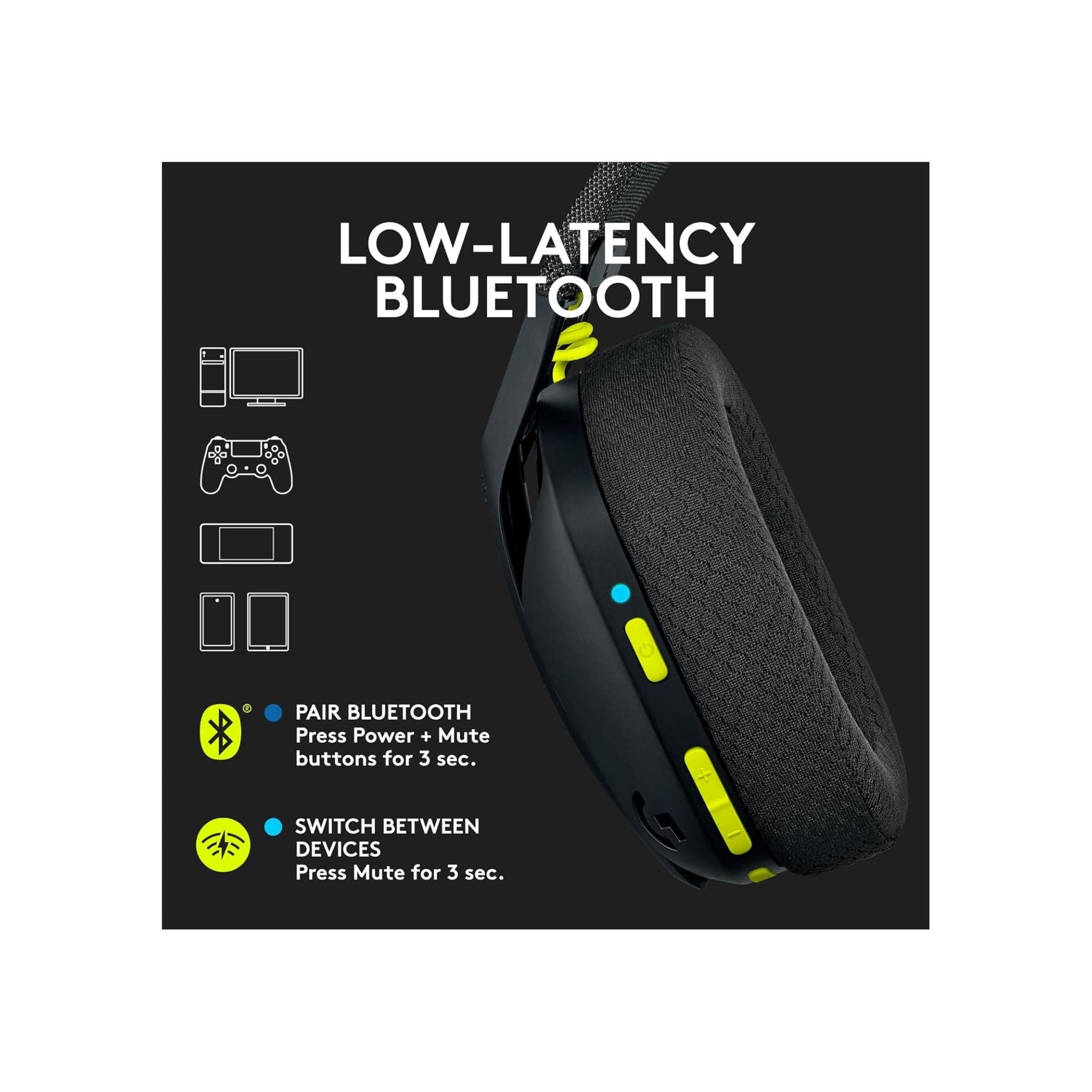 Logitech Headphones Logitech G435 LIGTHSPEED& Bluetooth Wireless Gaming Headset.