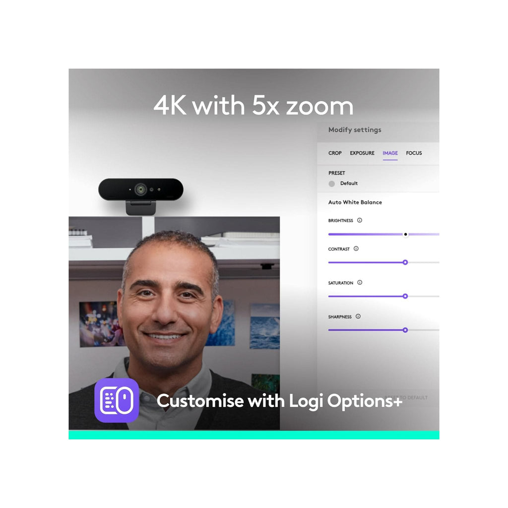 Logitech Logitech Brio 4K webcam with HDR,  Video Calling, Noise-Cancelling mic - Graphite