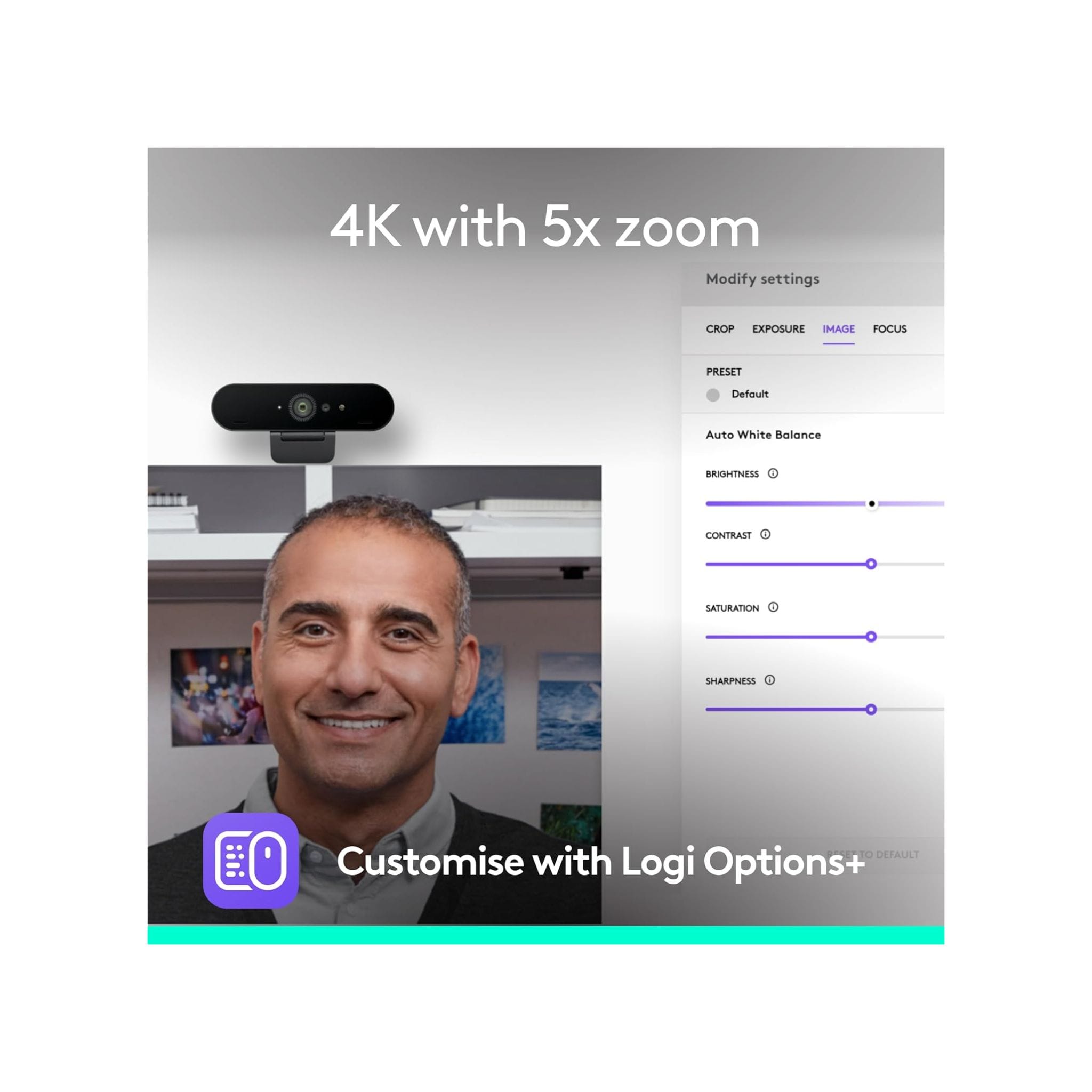 Logitech Logitech Brio 4K webcam with HDR,  Video Calling, Noise-Cancelling mic - Graphite