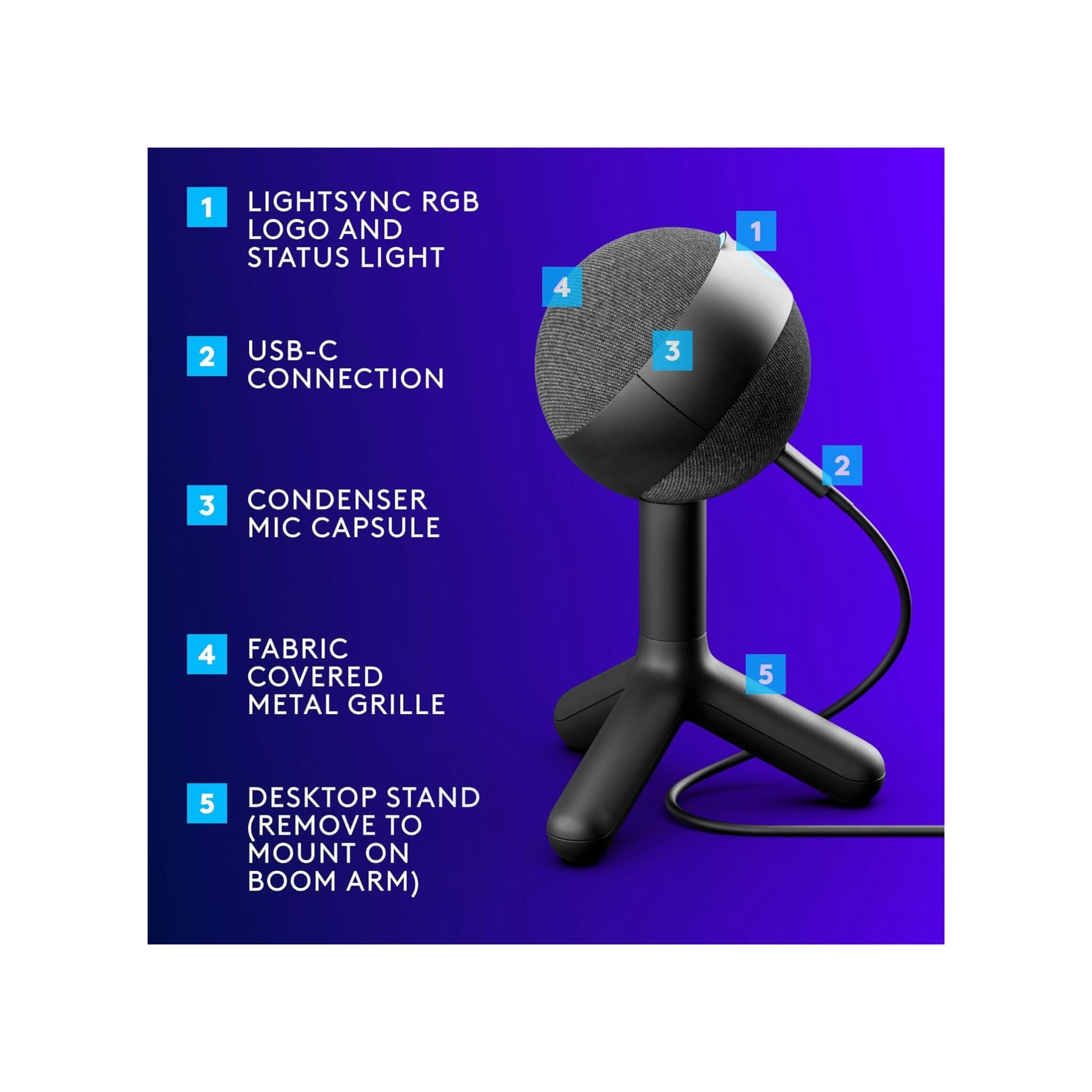 Logitech Logitech G Yeti Orb Condenser RGB Gaming Microphone with LIGHTSYNC