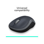 Logitech Logitech M185 Wireless Mouse with 2.4GHz connectivity and a 12-month battery life - Grey