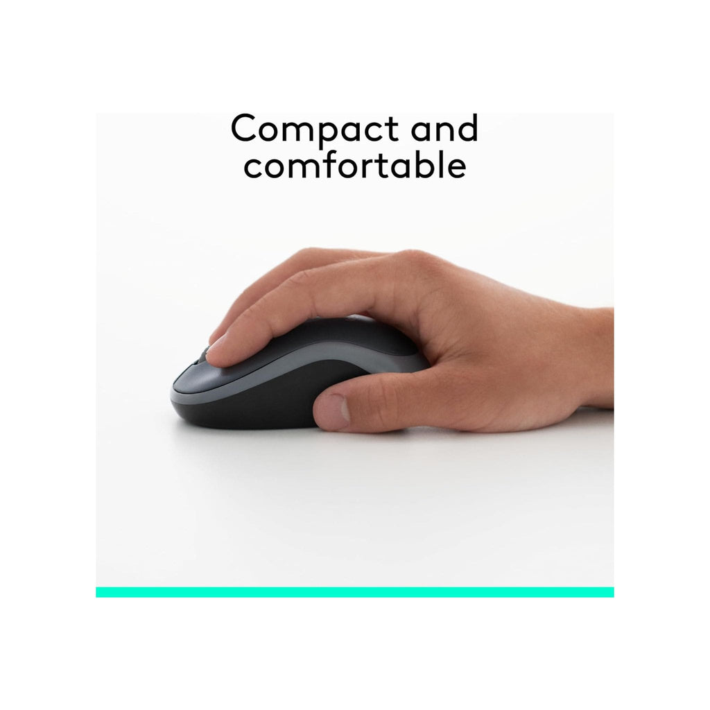 Logitech Logitech M185 Wireless Mouse with 2.4GHz connectivity and a 12-month battery life - Grey