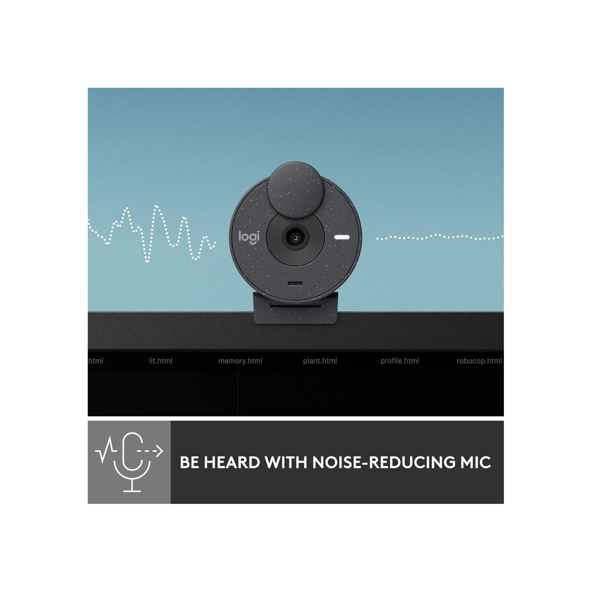 Logitech Webcam Logitech Brio 300 A 1080p webcam with auto light correction, noise-reducing mic, and USB-C