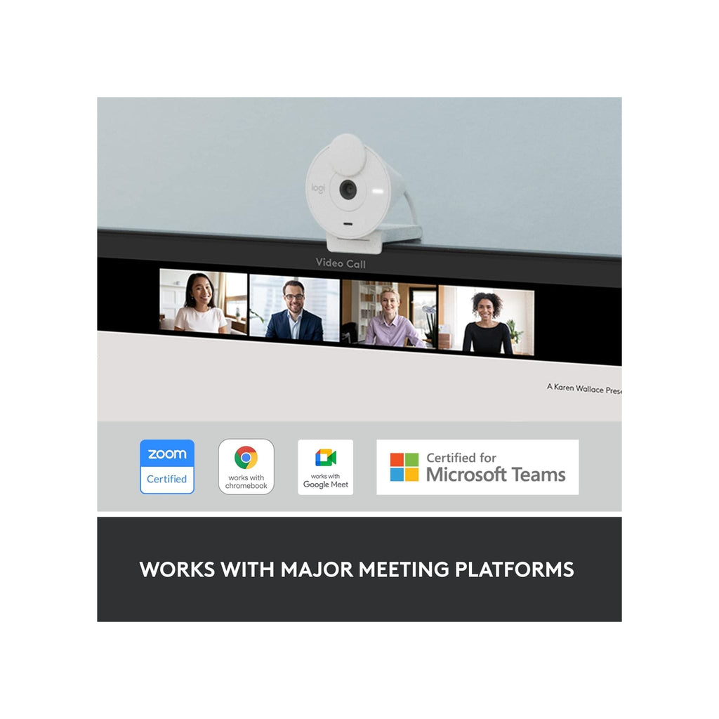 Logitech Webcam Logitech Brio 300 A 1080p webcam with auto light correction, noise-reducing mic, and USB-C - Off-White