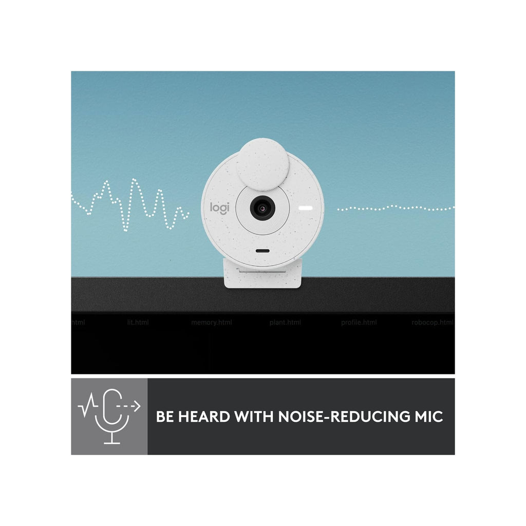 Logitech Webcam Logitech Brio 300 A 1080p webcam with auto light correction, noise-reducing mic, and USB-C - Off-White