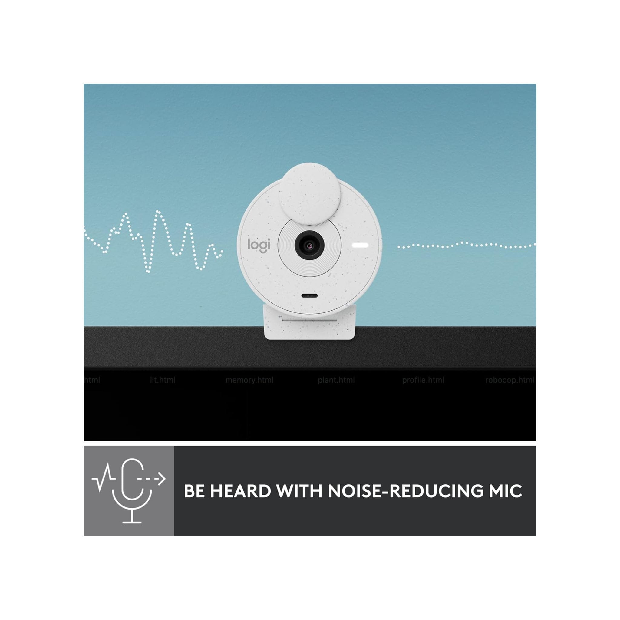 Logitech Webcam Logitech Brio 300 A 1080p webcam with auto light correction, noise-reducing mic, and USB-C - Off-White