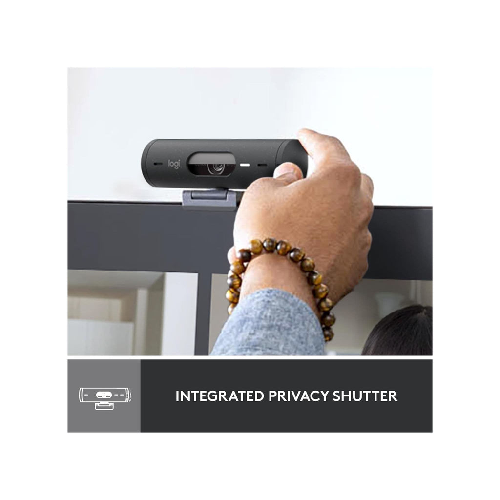 Logitech Webcam Logitech Brio 500 Full HD Webcam, Auto Framing, Show Mode, Noise-Reducing Mics, Privacy Shutter, USB-C, Streaming & Video Calling - Microsoft Teams, Google Meet, Zoom, PC/Mac - Graphite