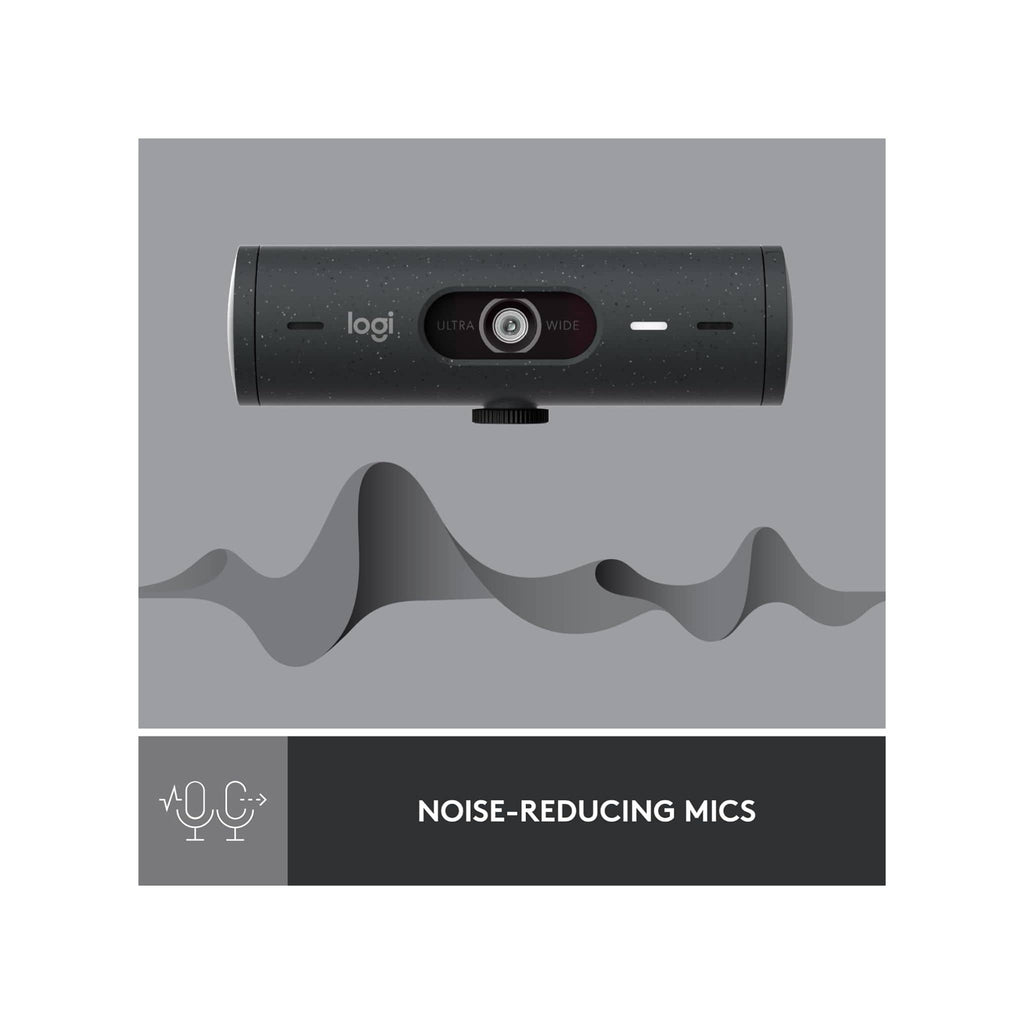 Logitech Webcam Logitech Brio 500 Full HD Webcam, Auto Framing, Show Mode, Noise-Reducing Mics, Privacy Shutter, USB-C, Streaming & Video Calling - Microsoft Teams, Google Meet, Zoom, PC/Mac - Graphite