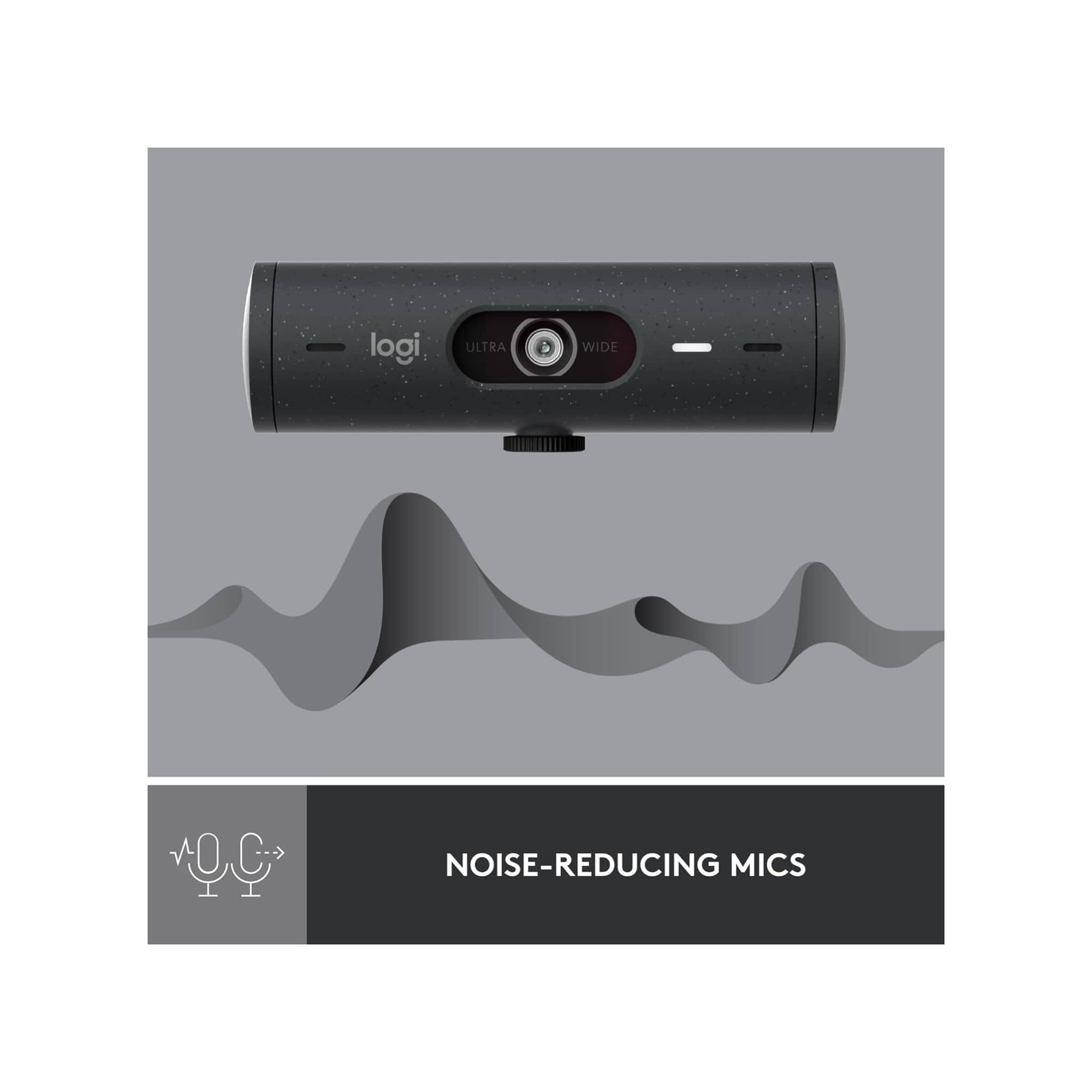 Logitech Webcam Logitech Brio 500 Full HD Webcam, Auto Framing, Show Mode, Noise-Reducing Mics, Privacy Shutter, USB-C, Streaming & Video Calling - Microsoft Teams, Google Meet, Zoom, PC/Mac - Graphite