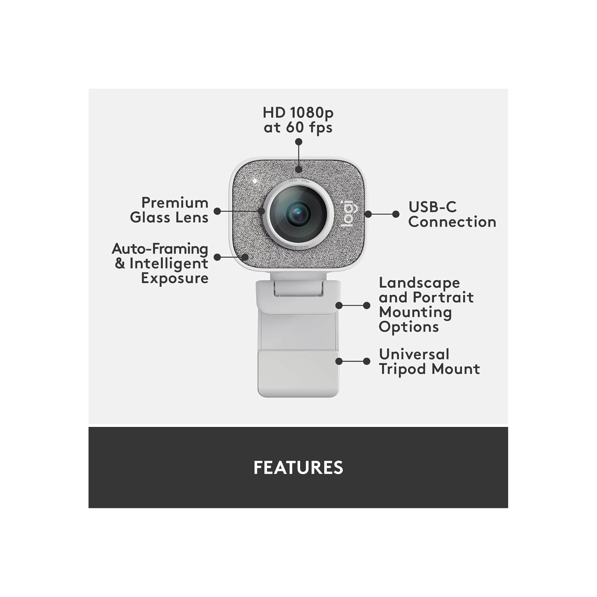 Logitech Webcam Logitech Streamcam Full HD Camera with USB-C for Live Streaming and Content Creation