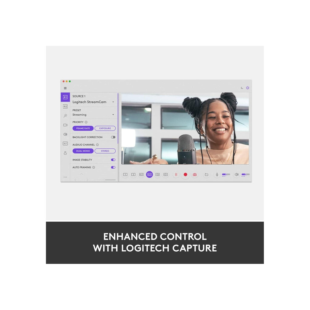 Logitech Webcam Logitech Streamcam Full HD Camera with USB-C for Live Streaming and Content Creation