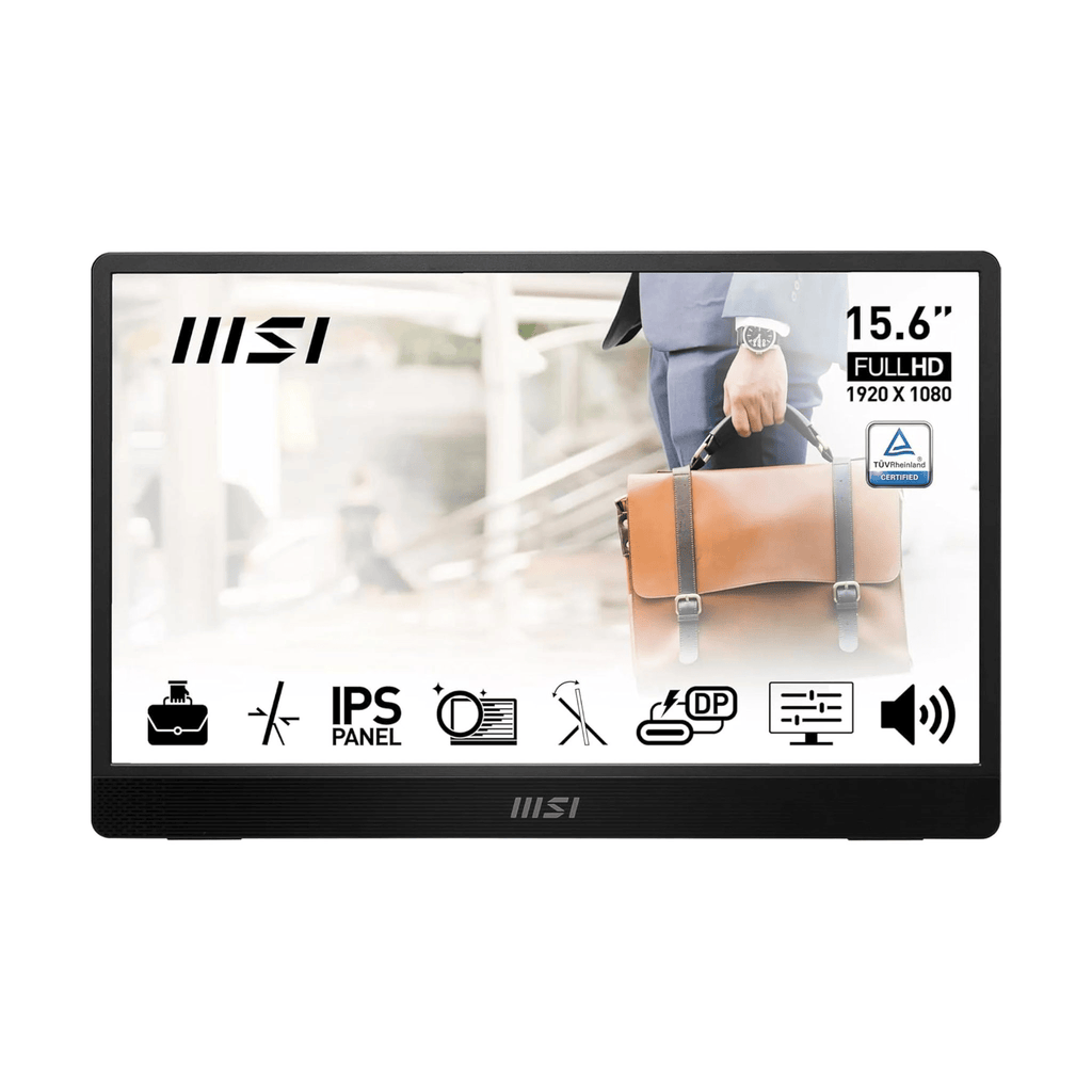 MSI Monitors MSI PRO MP161 E2 15.6-inch Full HD Portable Monitor with USB-C and Built-in Speakers
